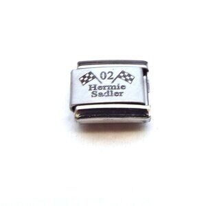 Hermie Sadler 02 Nascar laser 9mm stainless steel italian charm bracelet link